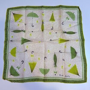 Faith Austin Vintage Umbrella Print Handkerchief - Yellow and Green